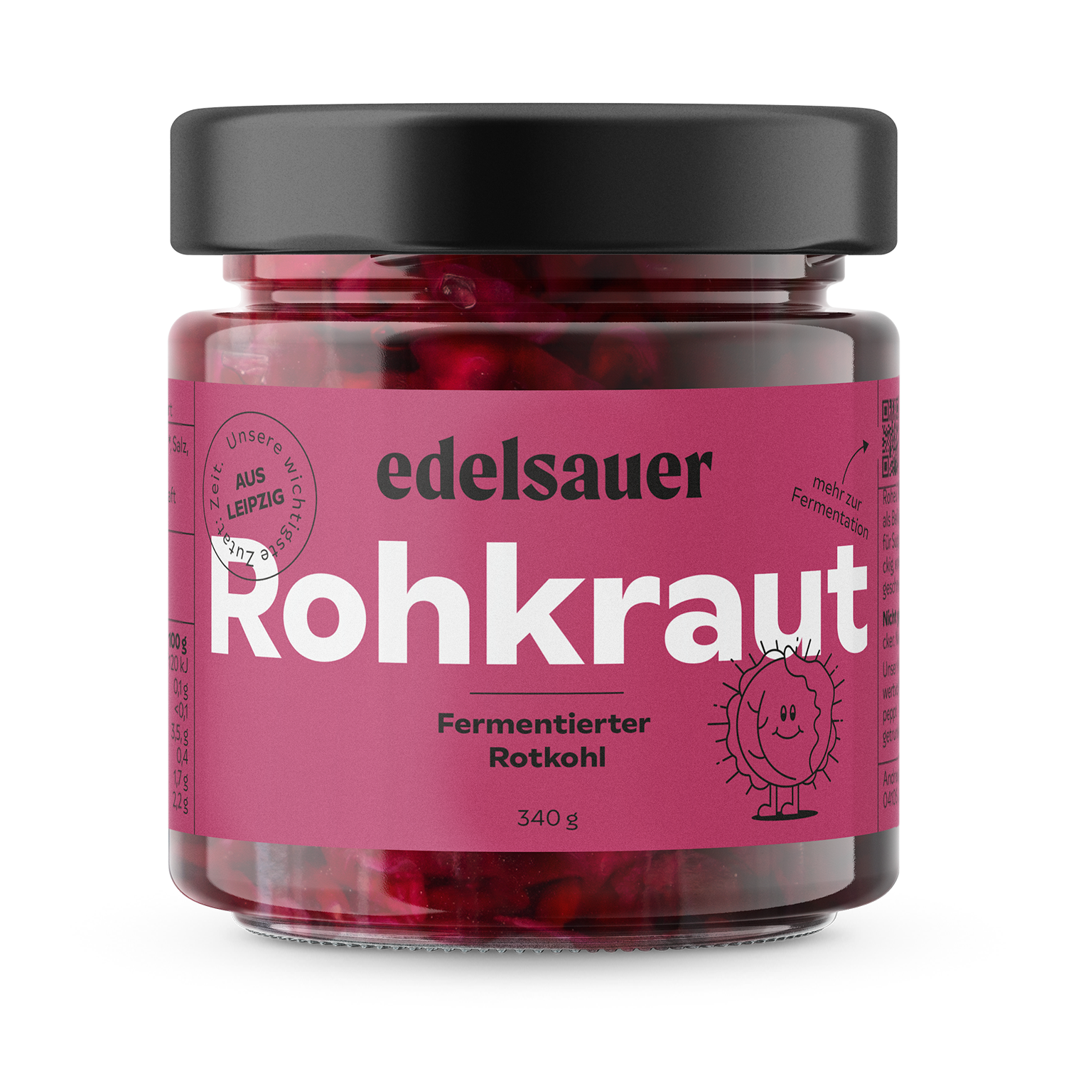 Fermentierter Rotkohl im Glas – Bio Rohkraut von edelsauer, naturbelassen & ungekühlt haltbar